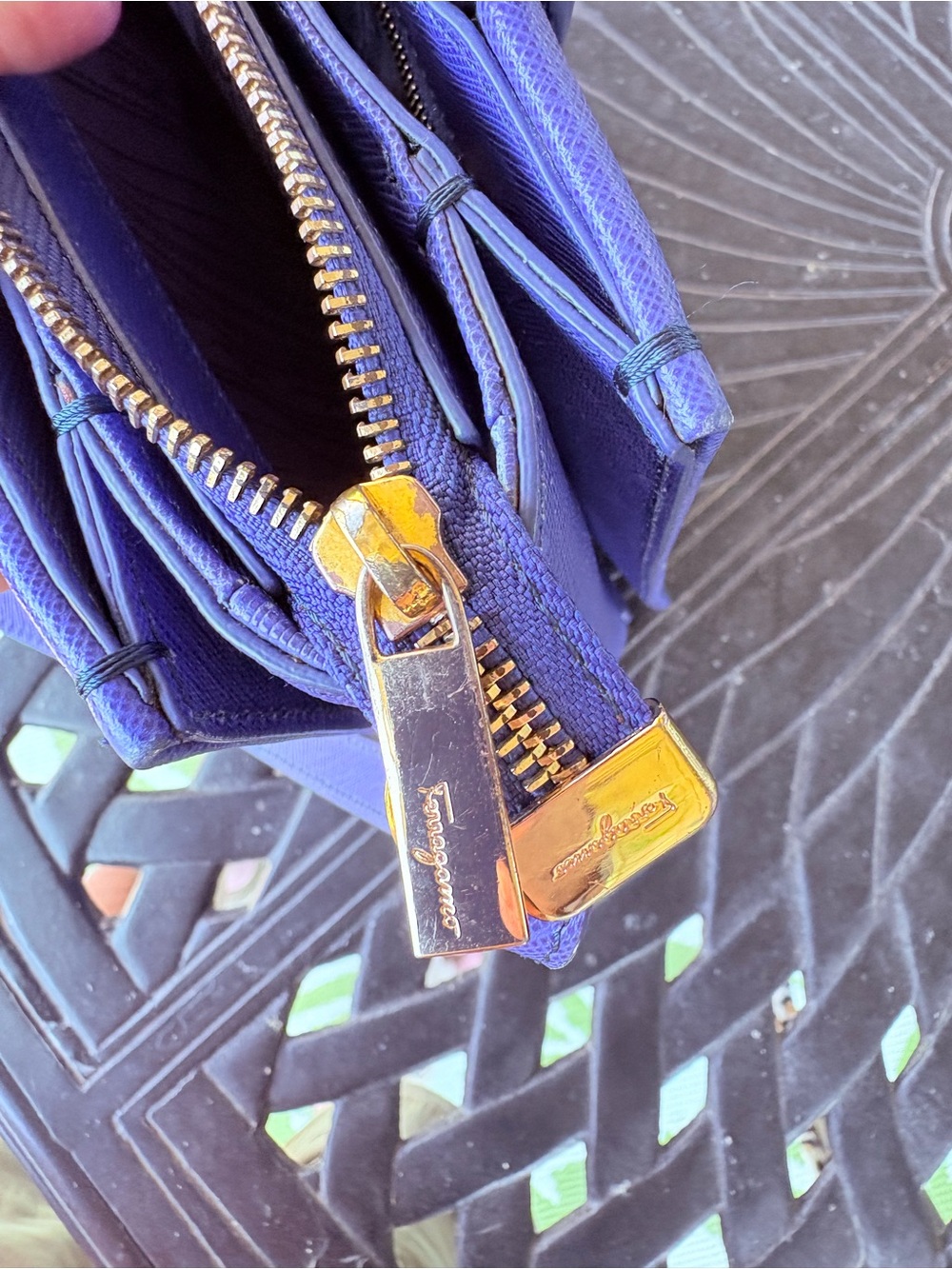 Salvatore Ferragamo Electric Blue Saffiano Tracy Vara Bow Satchel Bag - Picture 8 of 9